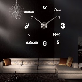 Jam Dinding DIY Giant Wall Clock Quartz Creative Design Acrylic Huruf dan Angka - DIY-02 - Black - 4