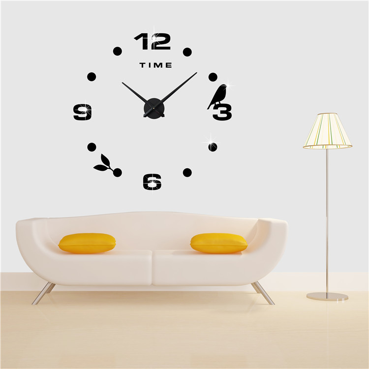 Jam Dinding DIY Giant Wall Clock Quartz Creative Design Model Burung