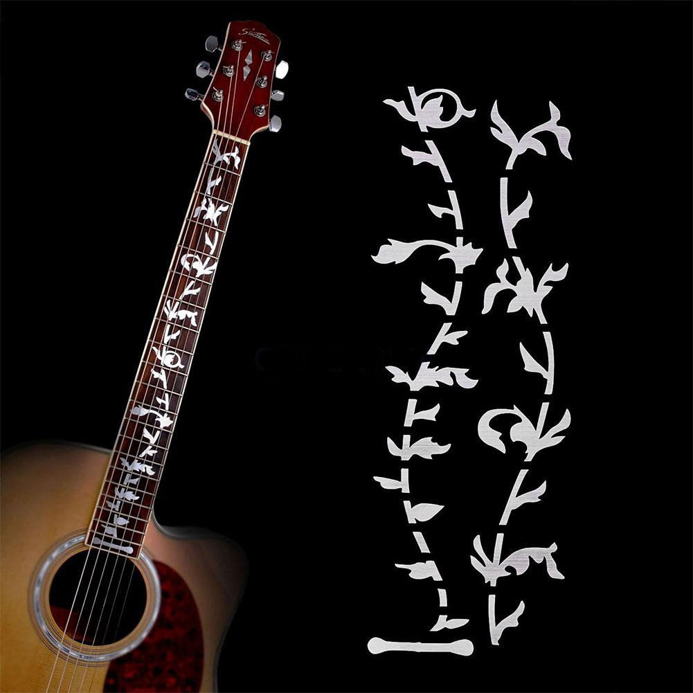 Stiker Fretboard Gitar Akustik Elektrik Inlay Decal Silver