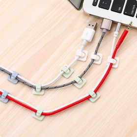 Klip Tempel Manajemen Kabel Wire Organizer 18 PCS - H 16 - White