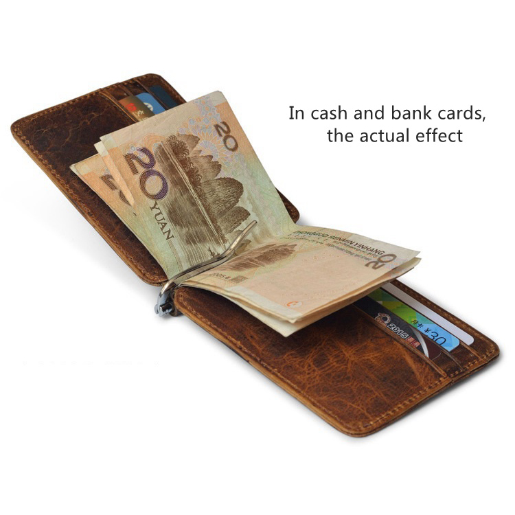 dompet kartu kulit dengan money clip besi penjepit uang dompet kartu kulit dengan money clip besi penjepit uang