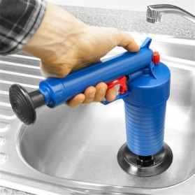 Auger Pompa Sedot Saluran WC Westafel Ledeng High Pressure Air Drain Plunger - JJ63010 - Blue