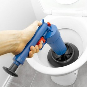 Auger Pompa Sedot Saluran WC Westafel Ledeng High Pressure Air Drain Plunger - JJ63010 - Blue - 2