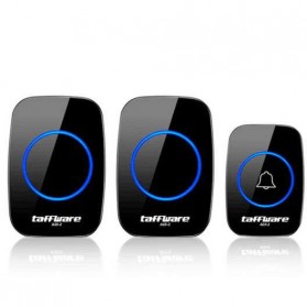 Taffware A10-2 Bel Pintu Wireless Remote Doorbell LED 38 Tunes 2 PCS Receiver - Black