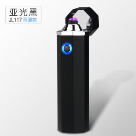 Noble Hexagon Korek Api Elektrik Pulse Plasma USB Lighter - JL117 - Black