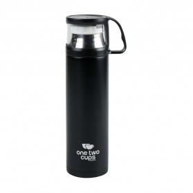 One Two Cups Botol Minum Thermos with Cup Head 500ml - SUS304 - Black