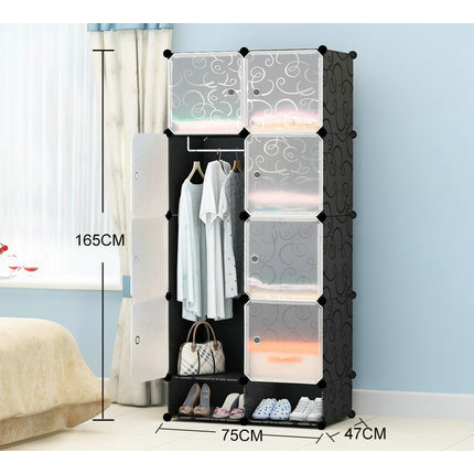  Magic Wardrobe Lemari Baju Plastik  DIY 8 Pintu Black 