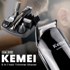 Kemei Alat Cukur Elektrik 6 in 1 Hair Trimmer Shaver - KM-600 - Black