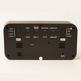 Jam Alarm Digital dengan Sensor Temperature + Calender + Mirror - 8801 - Black - 4