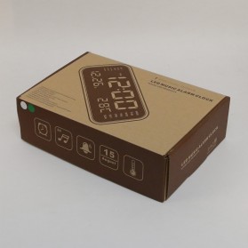 Jam Alarm Digital dengan Sensor Temperature + Calender + Mirror - 8801 - Black - 5