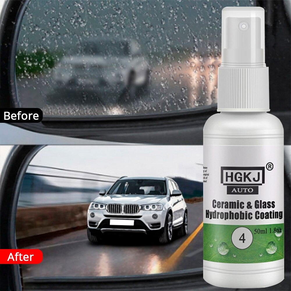 Gambar produk HGKJ Cairan Anti Air Kaca Mobil Hydrophobic Nano Spray Ceramic Glass Coating Waterproof Liquid 50ml - HGKJ-4
