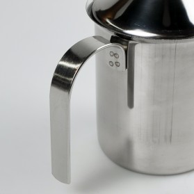 One Two Cups Gelas Kopi Milk Jug Espresso Latte Art Coffee Frother Double Mesh 400ml - WZ0011 - Silver - 3