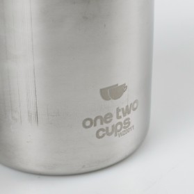 One Two Cups Gelas Kopi Milk Jug Espresso Latte Art Coffee Frother Double Mesh 400ml - WZ0011 - Silver - 4