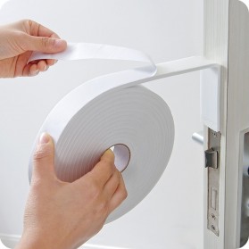 ZHEN Lis Strip Pintu Door Noise Insulation Foam Dusting Sealing Tape 3 CM x 5 Meter - B35 - White