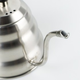 One Two Cups Coffee Maker Pot V60 Drip Kettle Teko Barista 1000ML - V60 - Silver - 7