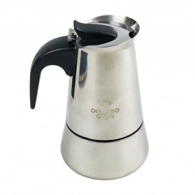 One Two Cups Espresso Coffee Maker Moka Pot Teko Stovetop Filter 200 ml 4 Cup - Z21 - Silver