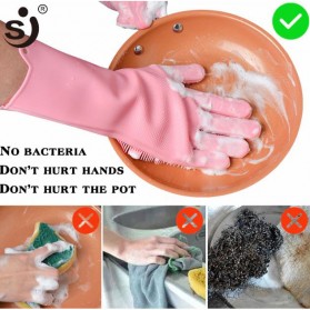 Funbaky Sarung Tangan Sikat Mencuci Magic Silicone Gloves - E034 - Pink - 4