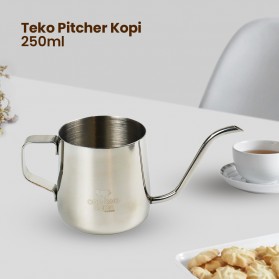 One Two Cups Teko Pitcher Kopi Drip Kettle Cup Stainless Steel 250 ml - AA0049 - Silver