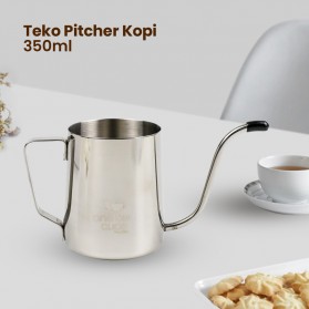 One Two Cups Teko Pitcher Kopi Teh Teapot Drip Kettle Cup Stainless Steel 350 ml - AA0049 - Silver - 2