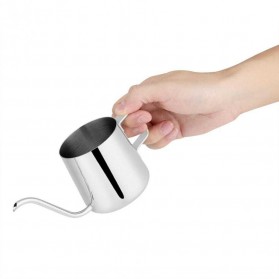 One Two Cups Teko Pitcher Kopi Teh Teapot Drip Kettle Cup Stainless Steel 350 ml - AA0049 - Silver - 7
