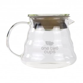 One Two Cups Coffee Maker Pot V60 Drip Kettle Teko Kopi Barista Borosilicate Glass 360 ml - SE101 - 2