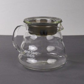 One Two Cups Coffee Maker Pot V60 Drip Kettle Teko Kopi Barista Borosilicate Glass 360 ml - SE101 - 5