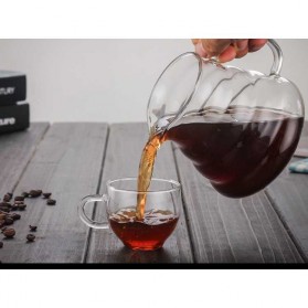 One Two Cups Coffee Maker Pot V60 Drip Kettle Teko Kopi Barista Borosilicate Glass 360 ml - SE101 - 6