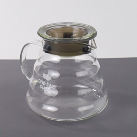 One Two Cups Coffee Maker Pot V60 Drip Kettle Teko Kopi Barista Borosilicate Glass 600ml - SE101 - 2