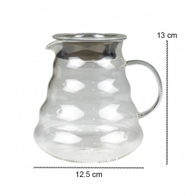 One Two Cups Coffee Maker Pot V60 Drip Kettle Teko Kopi Barista Borosilicate Glass 800 ml - SE101 - 6