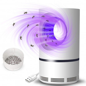 Alat Pembasmi Serangga - Aleekit Pembasmi Nyamuk Mosquito Lamp Killer USB UV Vortex Purple Light - 888 - White
