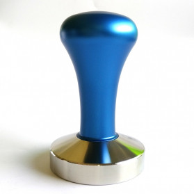 VanKood Recaps Tamper Kopi Espresso Flat Stainless Steel Chrome Plated 51mm - A1194 - Blue - 2