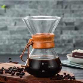 One Two Cups Coffee Maker Pot V60 Drip Kettle Teko Kopi Barista Borosilicate Glass 400ml - SE110