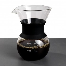 One Two Cups Coffee Maker Pot V60 Drip Kettle Teko Kopi Barista Borosilicate Glass 200ml - SE111 - 1