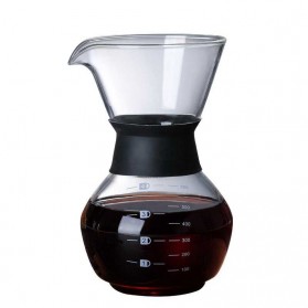 One Two Cups Coffee Maker Pot V60 Drip Kettle Teko Kopi Barista Borosilicate Glass 400ml - SE111 - 3
