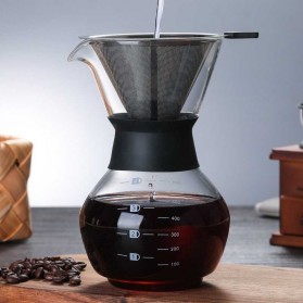 One Two Cups Coffee Maker Pot V60 Drip Kettle Teko Kopi Barista Borosilicate Glass 400ml - SE111 - 8