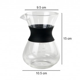 One Two Cups Coffee Maker Pot V60 Drip Kettle Teko Kopi Barista Borosilicate Glass 400ml - SE111 - 9