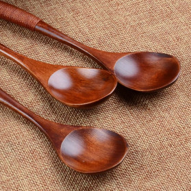 Novelty Sendok Makan Centong Sayur Bahan Kayu Wooden Spoon - RR-20 - Brown - 6