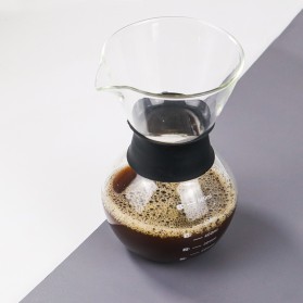 One Two Cups Coffee Maker Pot V60 Drip Kettle Teko Kopi Barista Borosilicate Glass 600ml - SE111