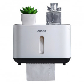 ECOCO Kotak Tisu Tissue Storage Toilet Paper Box Dispenser - E1807 - Black
