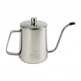 One Two Cups Teko Pitcher Kopi Teh Teapot Drip Kettle Cup Stainless Steel 600ml - AA0052 - Silver