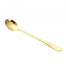 Szpoon Sendok Teh Gagang Panjang Long Handled Tea Spoon Stainless Steel - F80 - Golden