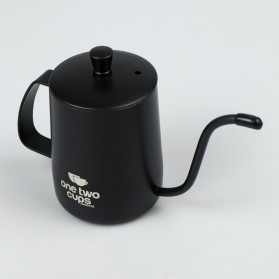 One Two Cups Teko Pitcher Kopi Teh Hand Drip Kettle Cup Stainless Steel 350ml - ZM00102 - Black - 3