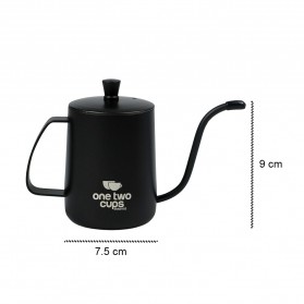 One Two Cups Teko Pitcher Kopi Teh Hand Drip Kettle Cup Stainless Steel 350ml - ZM00102 - Black - 8
