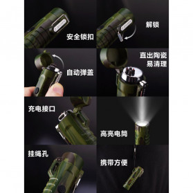 Jobon Explorer Korek Api Elektrik Plasma Arc Lighter Outdoor Waterproof with Senter LED - F1230 - Black - 6