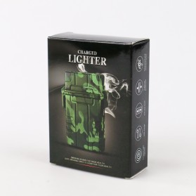 One Lucky Kotak Rokok + Korek Api Elektrik Heating Coil Lighter USB Charging Waterproof - BK020 - Black - 8
