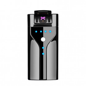 Macro Korek Api Elektrik Plasma Pulse Arc Lighter USB Rechargeable - JL308 - Metallic Black - 1