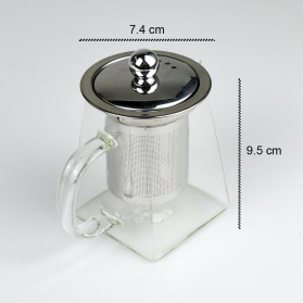 One Two Cups Teko Pitcher Teh Chinese Teapot Maker Borosilicate Glass 350 ml - TP-761 - Transparent - 8