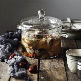 One Two Cups Pot Panci Masak Stewing Soup Pot Borosilicate Glass 15CM - YWJ-1265