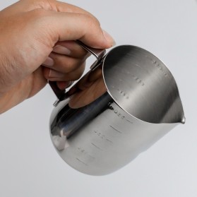 One Two Cups Gelas Milk Jug Kopi Espresso Latte Art Stainless Steel 350ml - ZM0078 - Silver - 7