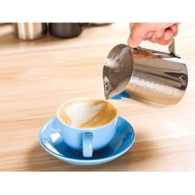 One Two Cups Gelas Milk Jug Kopi Espresso Latte Art Stainless Steel 350ml - ZM0078 - Silver - 8